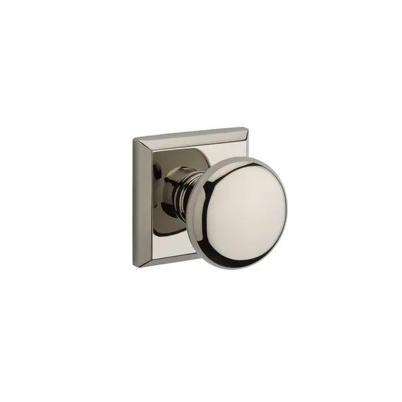 Baldwin FDROUTSR055 Full Dummy Round Knob and Traditional Square Rose Lifetime Bright Nickel Finish