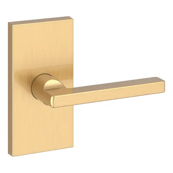 Baldwin FDSQUCFR044 Full Dummy Square Lever with Contemporary 5" Rose Lifetime Satin Brass Finish