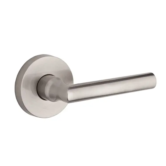 Baldwin FDTUBCRR150 Full Dummy Tube Lever and Contemporary Round Rose Satin Nickel Finish