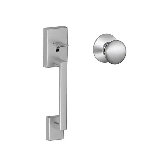 Schlage Residential FE285CEN626PLY Century with Plymouth Knob Bottom Half Handleset with 16080 Latch and 10063 Strike Satin Chrome Finish