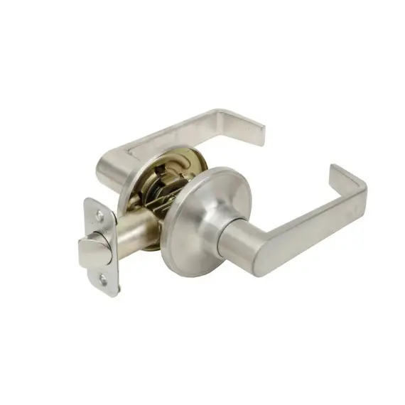 PAMEX FLU603 Pamex  Calypso Lever with Round Rose Passage Lockset Grade 3 Satin Nickel Finish