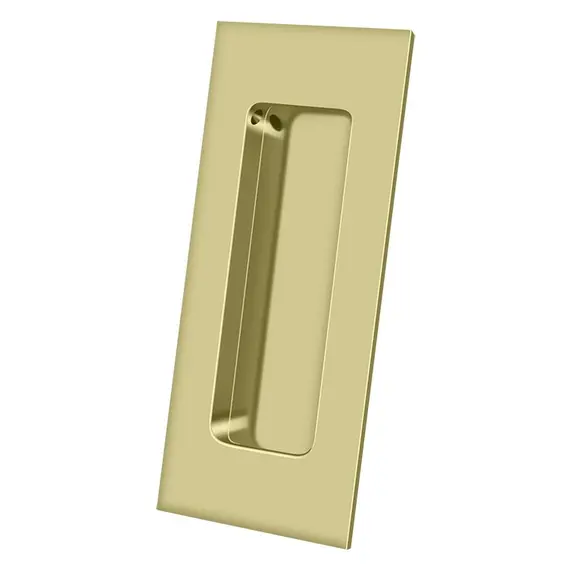 Deltana FP40U3-UNL 4" x 1-7/8" Heavy Duty Rectangular Flush Pull Unlacquered Bright Brass Finish