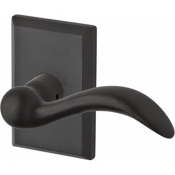 Baldwin HDARCRRSR481 Half Dummy Right Hand Arch Lever and Rustic Square Rose Dark Bronze Finish