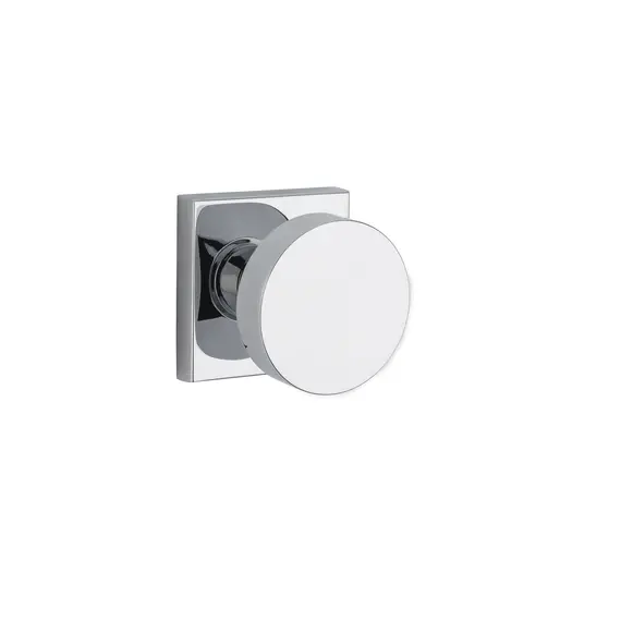 Baldwin HDCONCSR260 Half Dummy Contemporary Knob and Contemporary Square Rose Bright Chrome Finish