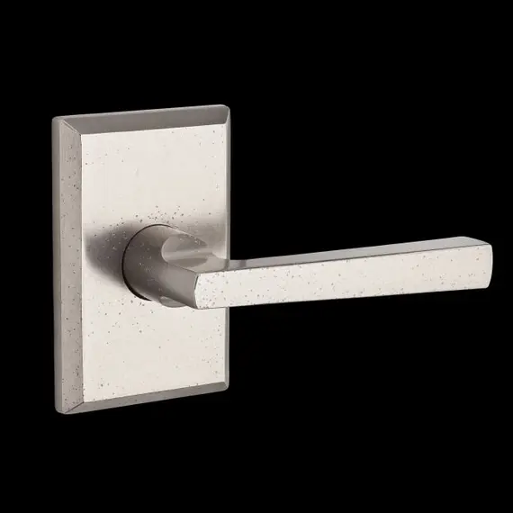 Baldwin HDTAPRSR492 Half Dummy Taper Lever and Rustic Square Rose White Bronze Finish