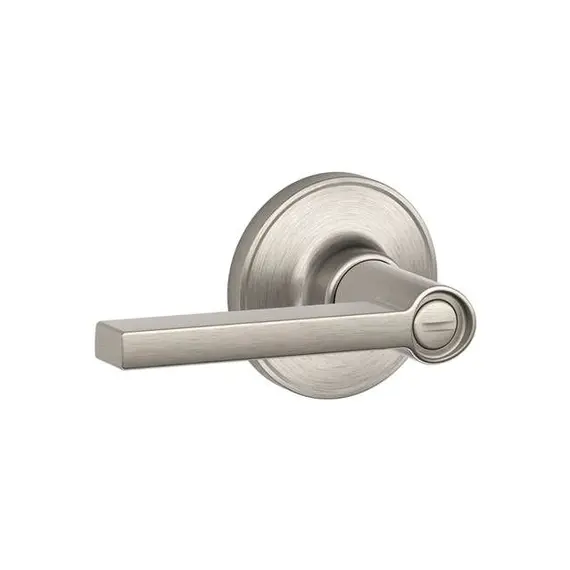 Schlage Residential - J Series J40PSOL619 Privacy Lock Solstice Push Button Lever with 16254 Latch and 10101 Strike Satin Nickel Finish