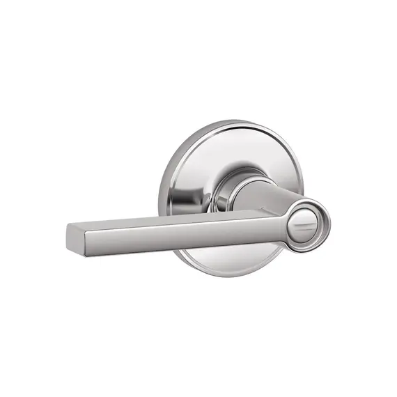 Schlage Residential - J Series J40SOL625 Privacy Lock Solstice Lever with 16254 Latch and 10101 Strike Bright Chrome Finish