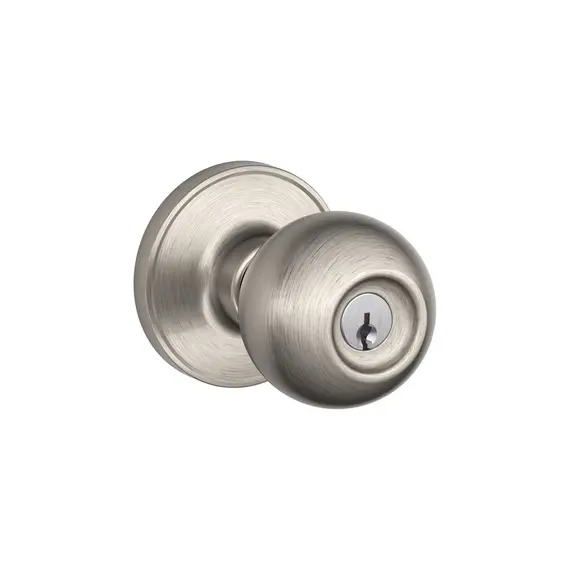 Schlage Residential - J Series J54CNA619 Entry Lock Corona Knob with C Keyway; 16255 Latch and 10101 Strike Satin Nickel Finish