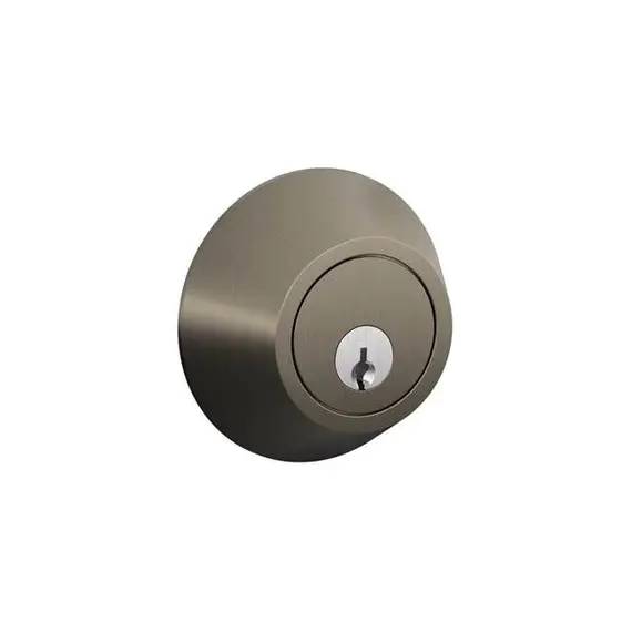 Schlage Residential - J Series JD60620 Single Cylinder Deadbolt with C Keyway; 16068 Latch and 10267 Strike Antique Nickel Finish