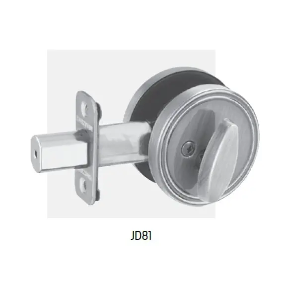 Schlage Residential - J Series JD81605 One Sided Deadbolt With Plate with 16068 Latch and 10103 Strike Bright Brass Finish