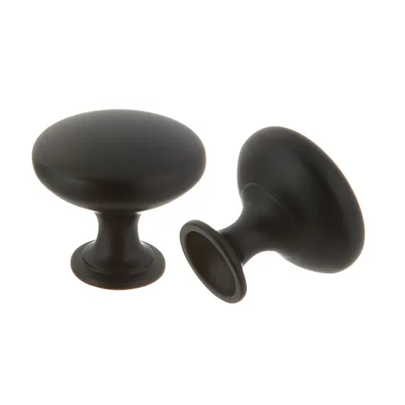 Pride Industrial K910BK 1-1/16" Diecast Mushroom Cabinet Knob Matte Black Finish