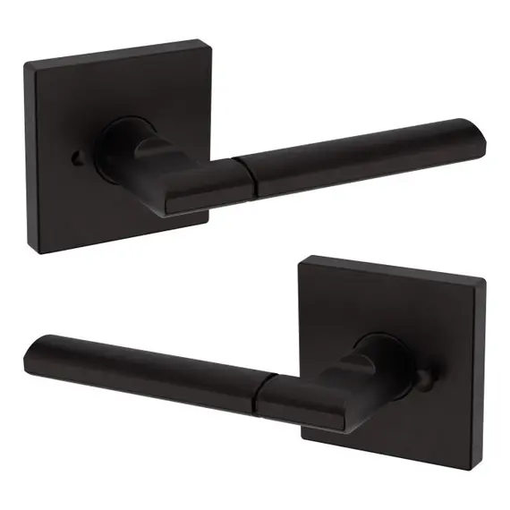 Baldwin L021102PRIV Preconfigured L021 Lever with R017 Rose Privacy Lock with 2-3/8" Backset and Full Lip Strike Oil Rubbed Bronze Finish