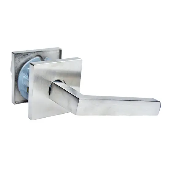 Baldwin L023056PASS Preconfigured L023 Lever with R017 Rose Passage Lock with 2-3/8" Backset and Full Lip Strike Lifetime Satin Nickel Finish