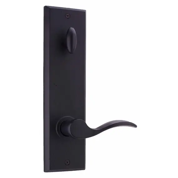 Weslock L7900--H2SL20 Left Hand Carlow Interior Single Cylinder Handleset Trim for Greystone or Rockford with Adjustable Latch and Round Corner Strikes Black Finish