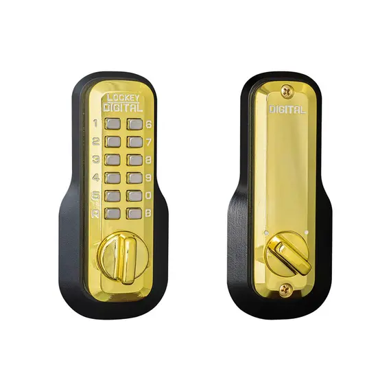 Lockey M210BB Mechanical Keyless Deadbolt with Single Combination Bright Brass Finish