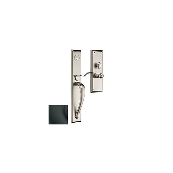 Baldwin M504190RENT Cody Full Escutcheon Right Hand Single Cylinder Entry Mortise Trim Satin Black Finish