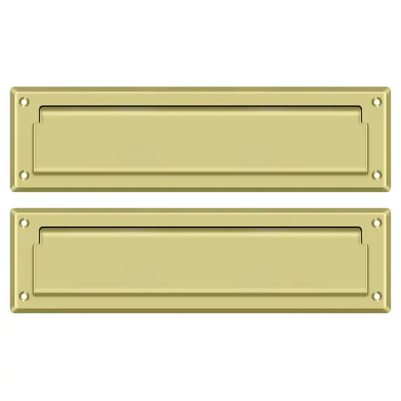 Deltana MS212U3 Mail Slot 13-1/8" with Interior Flap; Bright Brass Finish