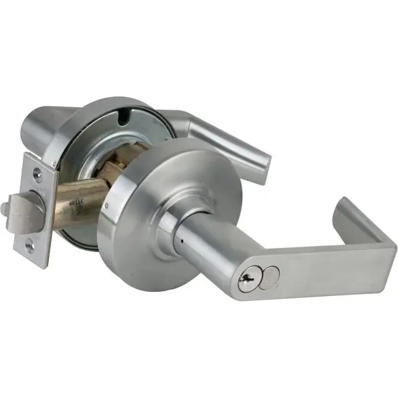 Schlage Commercial ND93RRHO626 ND Series Vandlgard Vestibule Large Format C Keyway Rhodes Lockset with 13-247 Latch 10-025 Strike Satin Chrome Finish