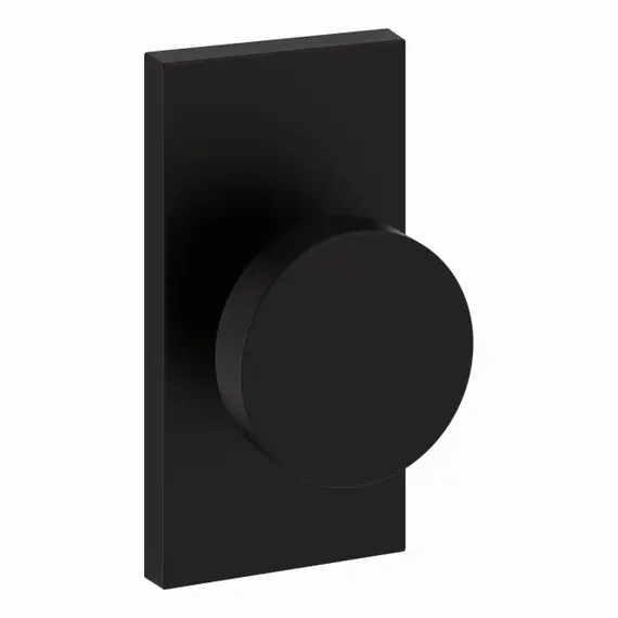 Baldwin PSCONCFR190 Passage Contemporary Knob with Contemporary 5" Rose with 6AL Latch and Dual Strike Satin Black Finish