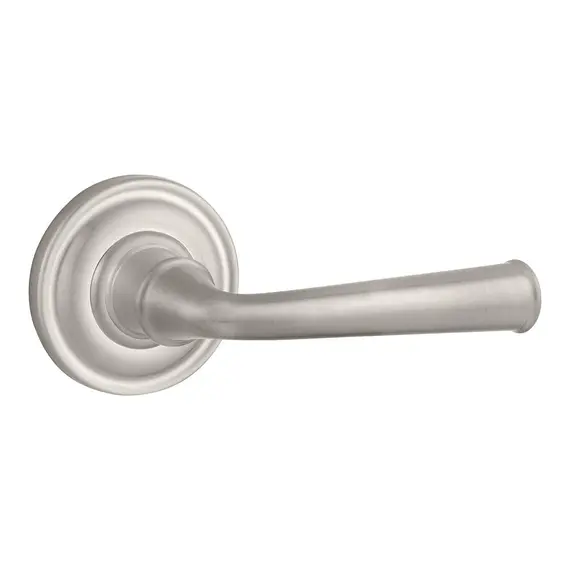 Baldwin PSFEDTRR150 Passage Federal Lever and Traditional Round Rose with 6AL Latch and Dual Strike Satin Nickel Finish