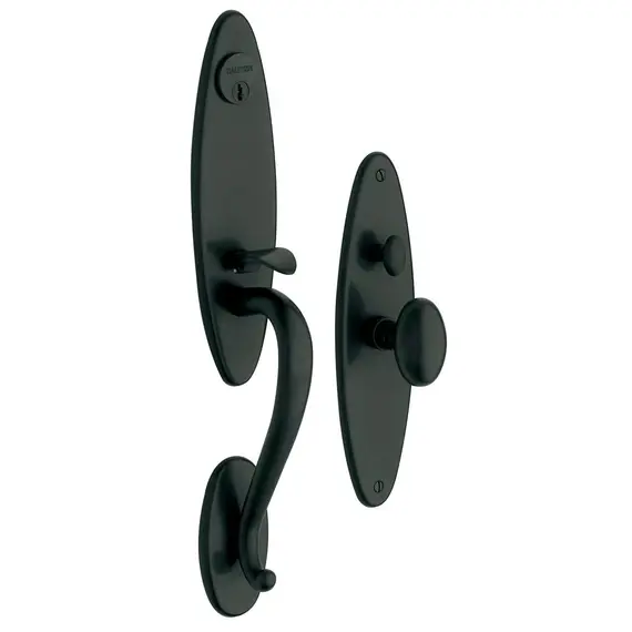 Baldwin 6573190ENTR Springfield Single Cylinder Entry Mortise Trim Satin Black Finish