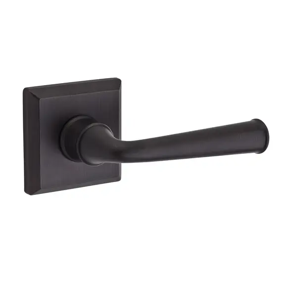 Baldwin PVFEDTSR112 Privacy Federal Lever and Traditional Square Rose with 6AL Latch and Dual Strike Venetian Bronze Finish