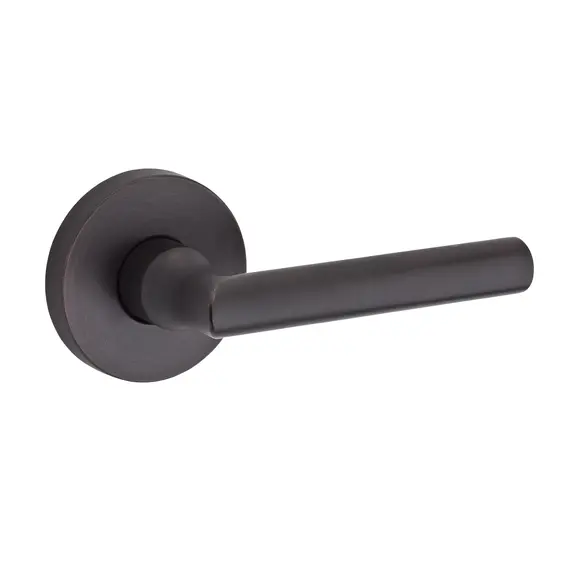 Baldwin PVTUBCRR112 Privacy Tube Lever and Contemporary Round Rose with 6AL Latch and Dual Strike Venetian Bronze Finish