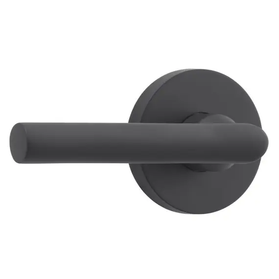 Baldwin PVTUBRCRR190 Privacy Right Hand Tube Lever and Contemporary Round Rose with 6AL Latch and Dual Strike Satin Black Finish