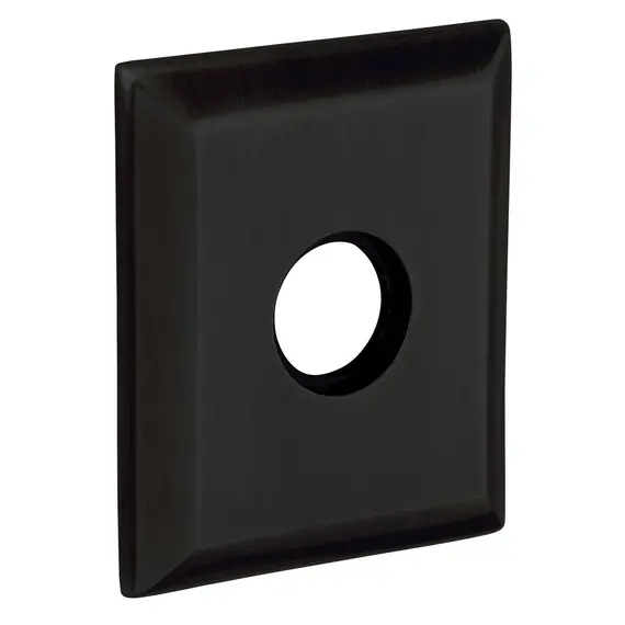 Baldwin R033190PS 3-2/9" Square Passage Rose Pair Satin Black Finish