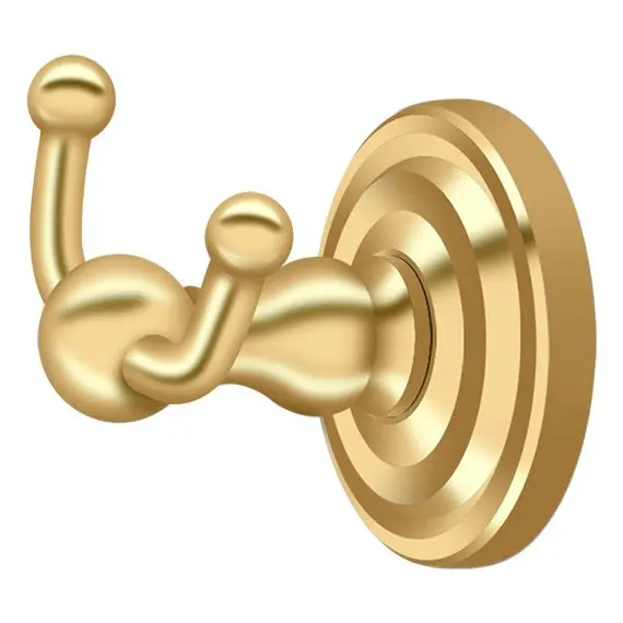 Deltana R2010-CR003 Double Robe Hook; R-Series; Lifetime Brass Finish