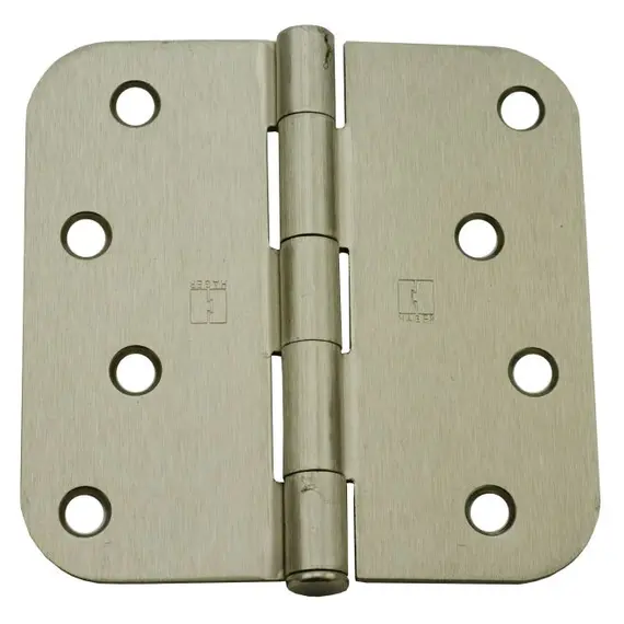 Hager RC1842415EA58 4" x 4" 5/8” Radius Full Mortise Residential Plain Bearing Hinge Satin Nickel Finish