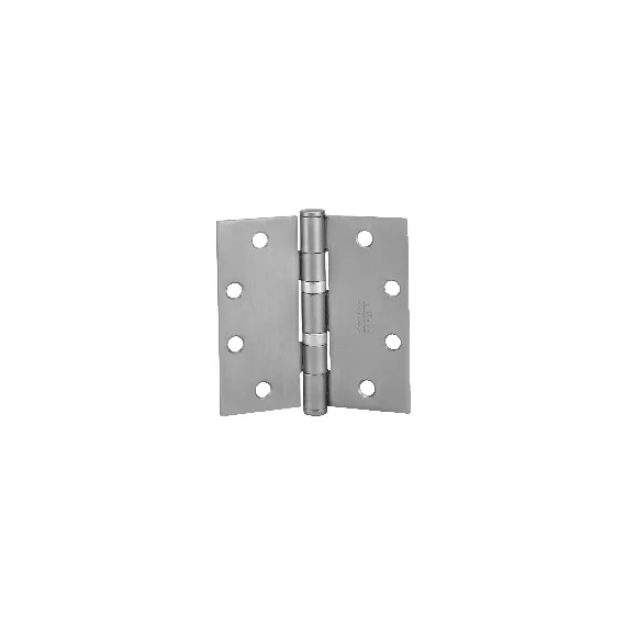 McKinney Hinges TA231441232DNRP 4-1/2" x 4-1/2" Square Corner Non Ferrous Standard Weight 5 Knuckle Ball Bearing Hinge with Non Removable Pin # 59840 Satin Stainless Steel Finish