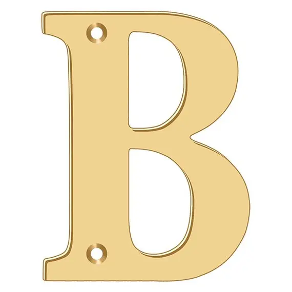 Deltana RL4B-CR003 4" Residential Letter B; Lifetime Brass Finish