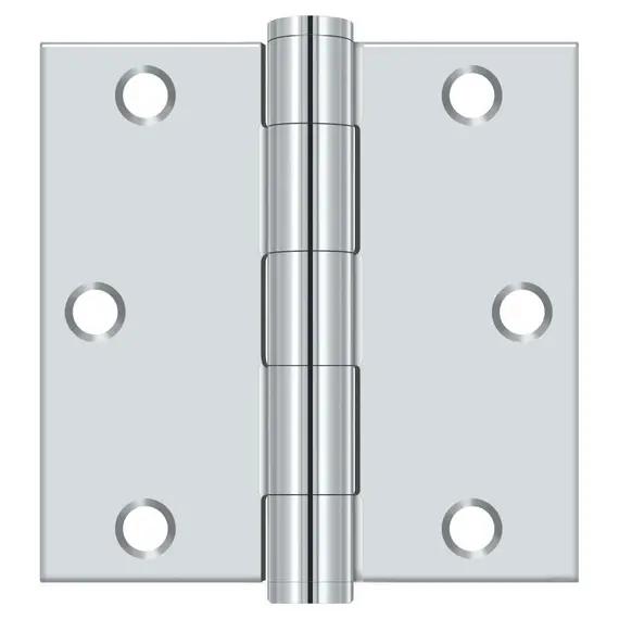 Deltana S35HD26 3-1/2" x 3-1/2" Square Hinge; Heavy Duty; Bright Chrome Finish