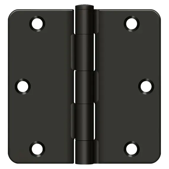 Deltana S35R410B 3-1/2" x 3-1/2" x 1/4" Radius Hinge; Residential Thickness; Oil Rubbed Bronze Finish