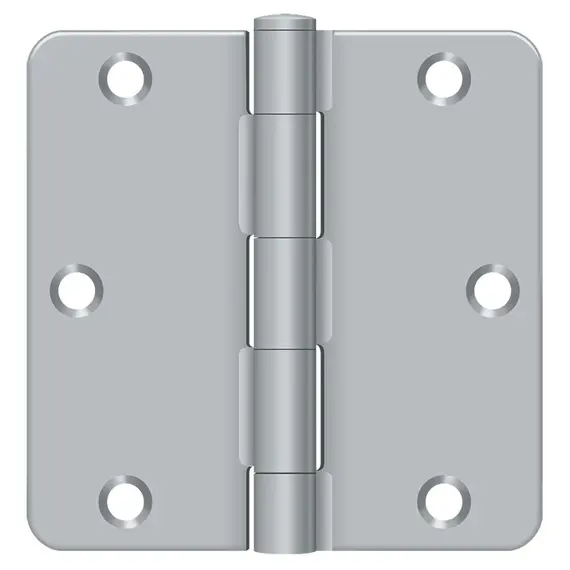 Deltana S35R426D 3-1/2" x 3-1/2" x 1/4" Radius Hinge; Residential Thickness; Satin Chrome Finish