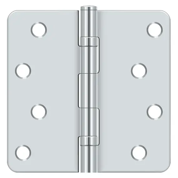 Deltana S44R4BB26 4" x 4" x 1/4" Radius Hinge; Ball Bearings; Bright Chrome Finish