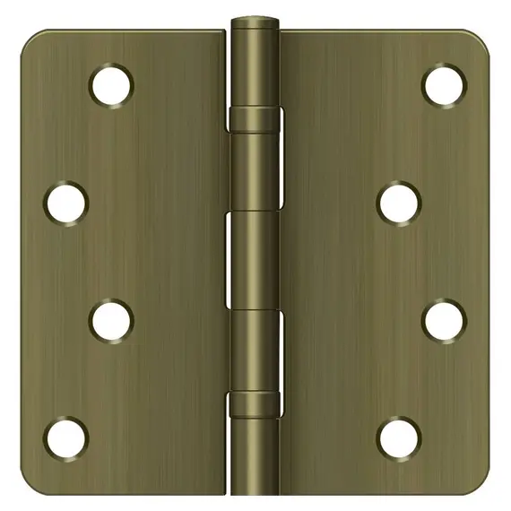 Deltana S44R4BB5 4" x 4" x 1/4" Radius Hinge; Ball Bearings; Antique Brass Finish