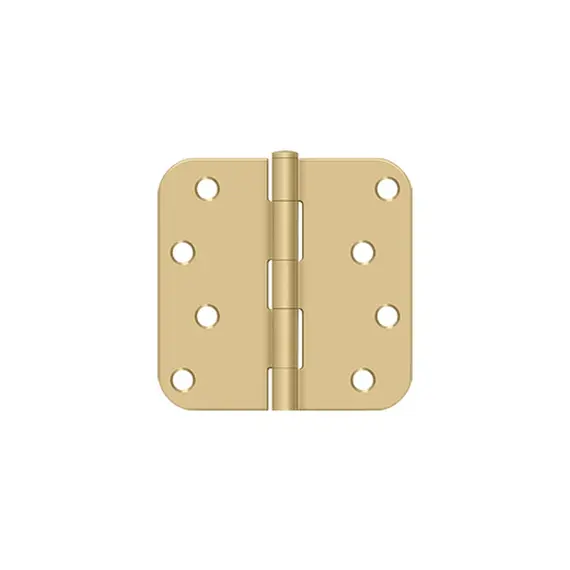 Deltana S44R54 4" x 4" x 5/8" Radius Hinge Satin Brass Finish