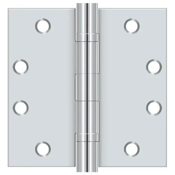 Deltana S45BBU26 4-1/2" x 4-1/2" Square Hinge; Heavy Duty; Ball Bearings; Bright Chrome Finish