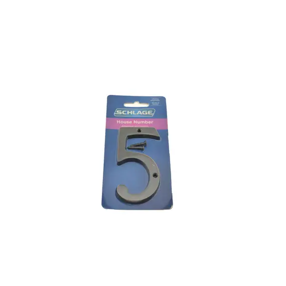 Schlage Residential SC23056716 Solid Brass Carded Classic House Number 5 Aged Bronze Finish