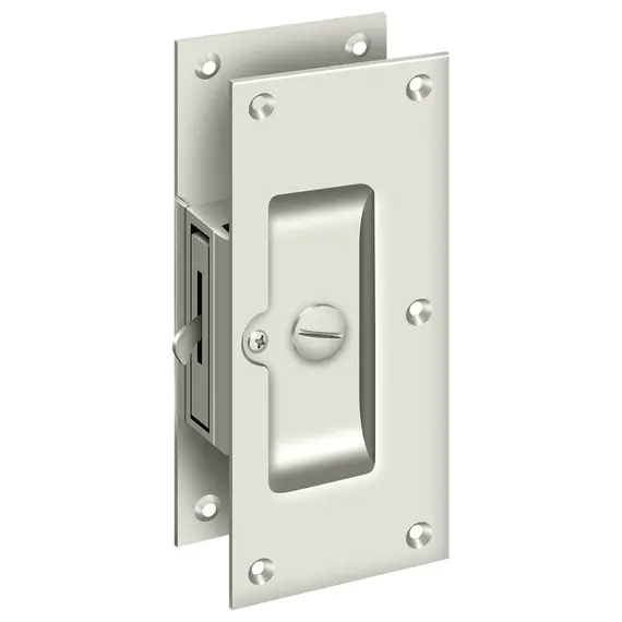 Deltana SDL60U14 Decorative Pocket Lock 6"; Privacy; Bright Nickel Finish