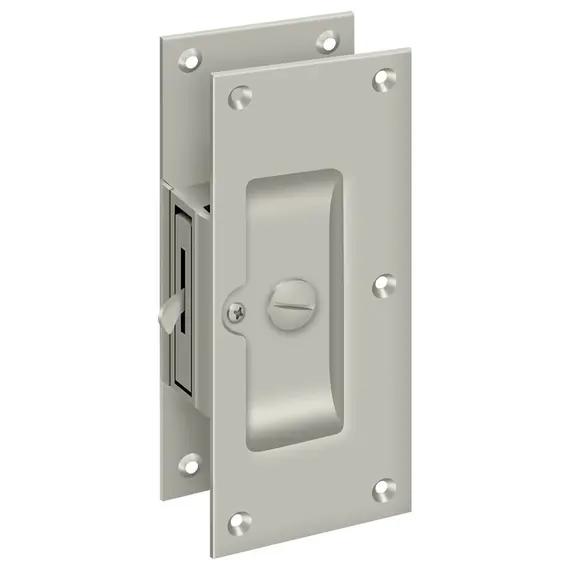 Deltana SDL60U15 Decorative Pocket Lock 6"; Privacy; Satin Nickel Finish