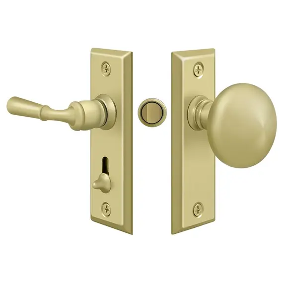 Deltana SDLS480U3 Storm Door Latch; Rectangular; Tubular Lock; Bright Brass Finish