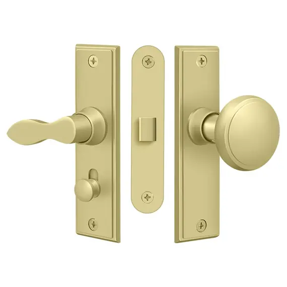 Deltana SDML334U3 Storm Door Latch; Square; Mortise Lock; Bright Brass Finish