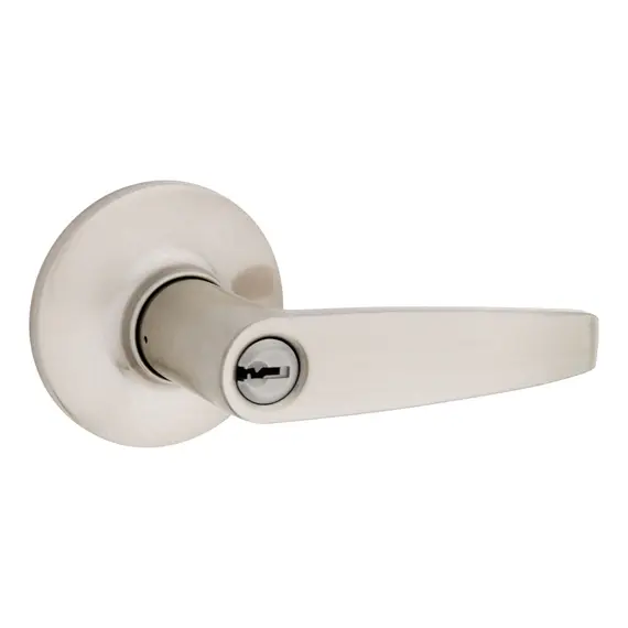 Safelock SL6000WI-15 Winston Lever Round Rose Push Button Entry Lock with RCAL Latch and RCS Strike Satin Nickel Finish