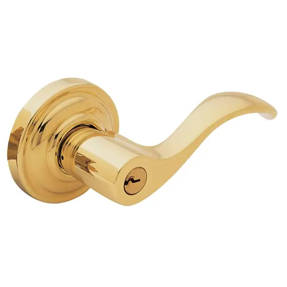 Baldwin 5255003LENT Left Hand 5255 Wave Lever Emergency Egress Keyed Entry Lifetime Brass Finish