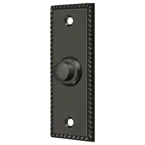 Deltana BBSR333U10B Bell Button; Rectangular Rope; Oil Rubbed Bronze Finish