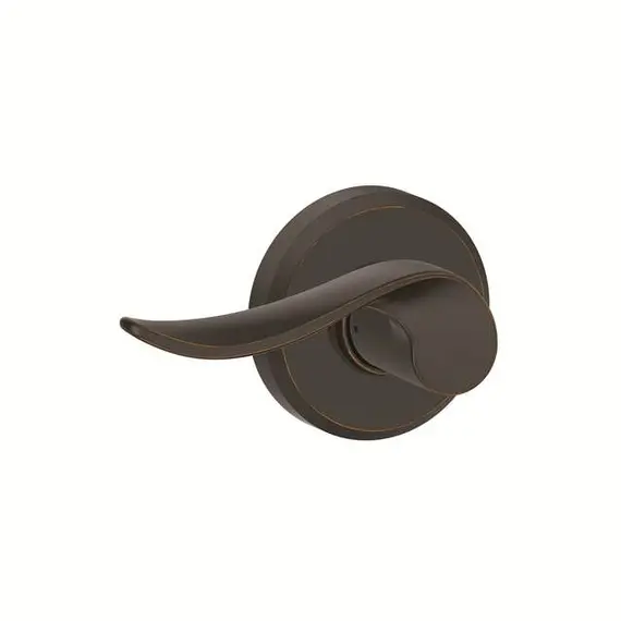 Schlage Residential F170SAC716GSNLH Left Hand Sacramento Lever with Greyson Rose Half Dummy Aged Bronze Finish