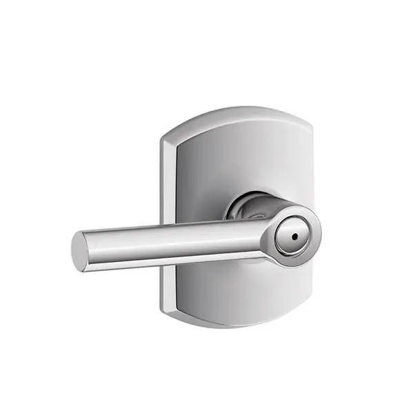 Schlage Residential F40BRW625GRW Broadway Lever with Greenwich Rose Privacy Lock with 16080 Latch and 10027 Strike Bright Chrome Finish